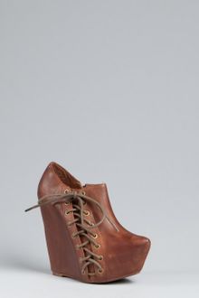 Jeffrey Campbell Brown Leather Zup Platform Booties - Lyst
