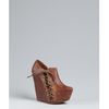 Jeffrey Campbell Brown Leather Zup Platform Booties in Brown - Lyst