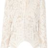 Alexander Mcqueen Crochetembroidered Silkorganza Jacket in White (blush) - Lyst