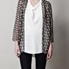 Beyond Vintage Printed Silk Cape in Black (beige) - Lyst