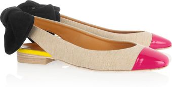 Carven Linen and Patent-leather Slingbacks - Lyst
