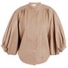 Chloé Soft Leather Pleated Jacket in Beige (nude) - Lyst