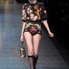 Dolce & Gabbana Fall 2012 Black Mini Hotpants with Floral Motifs in Black - Lyst