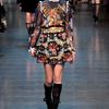 Dolce & Gabbana Fall 2012 HighWaisted ALine Heavily Embroidered Short Skirt with Golden Belt in Multicolor - Lyst