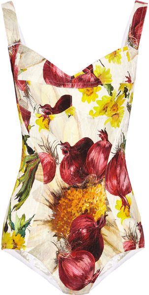 Dolce & Gabbana Onion and Floral-print Brocade Bodysuit - Lyst