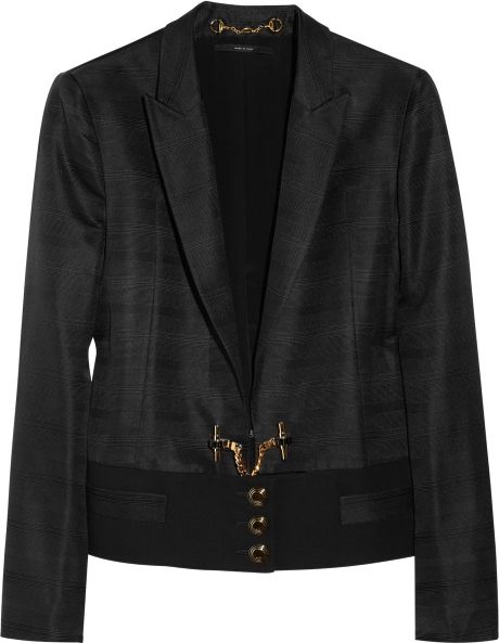 Gucci Silkfaille Ottoman Jacket in Black - Lyst
