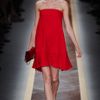Valentino Strapless Silkcady Dress in Red - Lyst