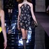 Versace Fall 2012 Strapless Armorlike Corset Mini Dress With Crucifix Prints In Black  in Black - Lyst