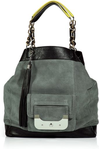 Diane Von Furstenberg Cement Combo Suede Harper Anna Bag - Lyst