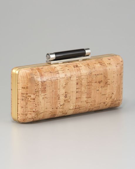 Diane Von Furstenberg Cork Tonda Clutch in Beige (turquoise) - Lyst