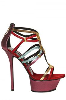 Diego Dolcini 130mm Metallic Leather Cage Sandals - Lyst