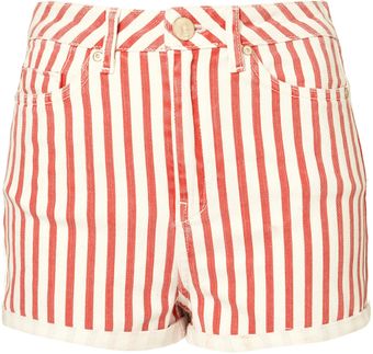 Moto High Waist Stripe Shorts - Lyst