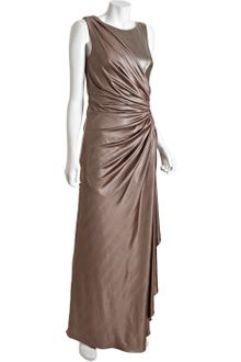 Tadashi Shoji Mineral Metallic Jersey Sleeveless Ruched Sequin Gown - Lyst