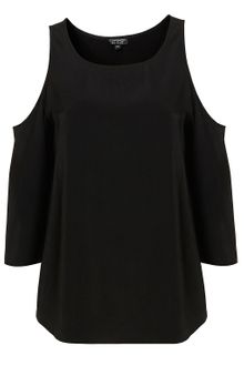 Topshop Cutout Shoulder Blouse - Lyst