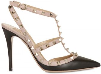 Valentino 100mm Rock Studs Leather Pointy Sandals - Lyst