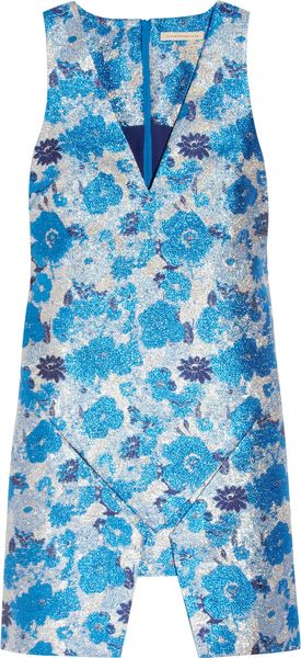  Silk-blend Floral Brocade Dress 