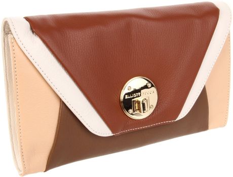 Elliott Lucca Cordoba Clutch in Brown (nude colorblock) - Lyst