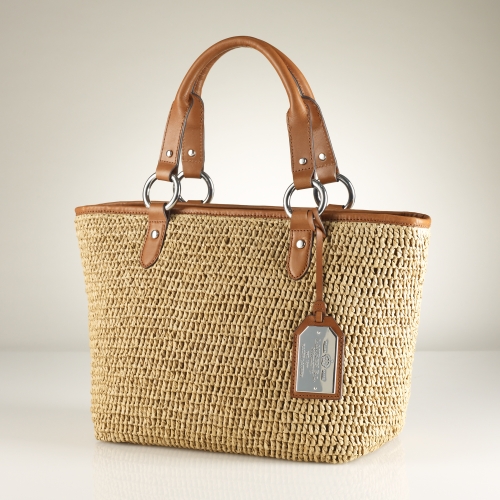 Lauren By Ralph Lauren Claridge Classic Straw Tote in Beige (natural