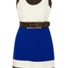 Milly Imara Colorblock Crepe Dress in Blue (chocolate) - Lyst