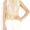 Roberto Cavalli Silkchiffon and Broderie Anglaise Cotton Top in Beige (cream) - Lyst