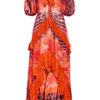 Roberto Cavalli Printed Silkchiffon Kaftan Gown in Red (tomato) - Lyst