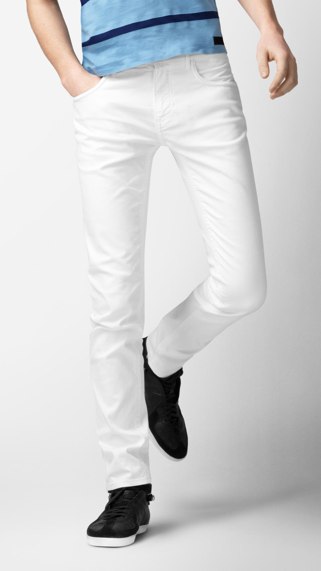 Burberry Sport Stretch Denim Skinny Jeans in White for Men (optic white) | Lyst