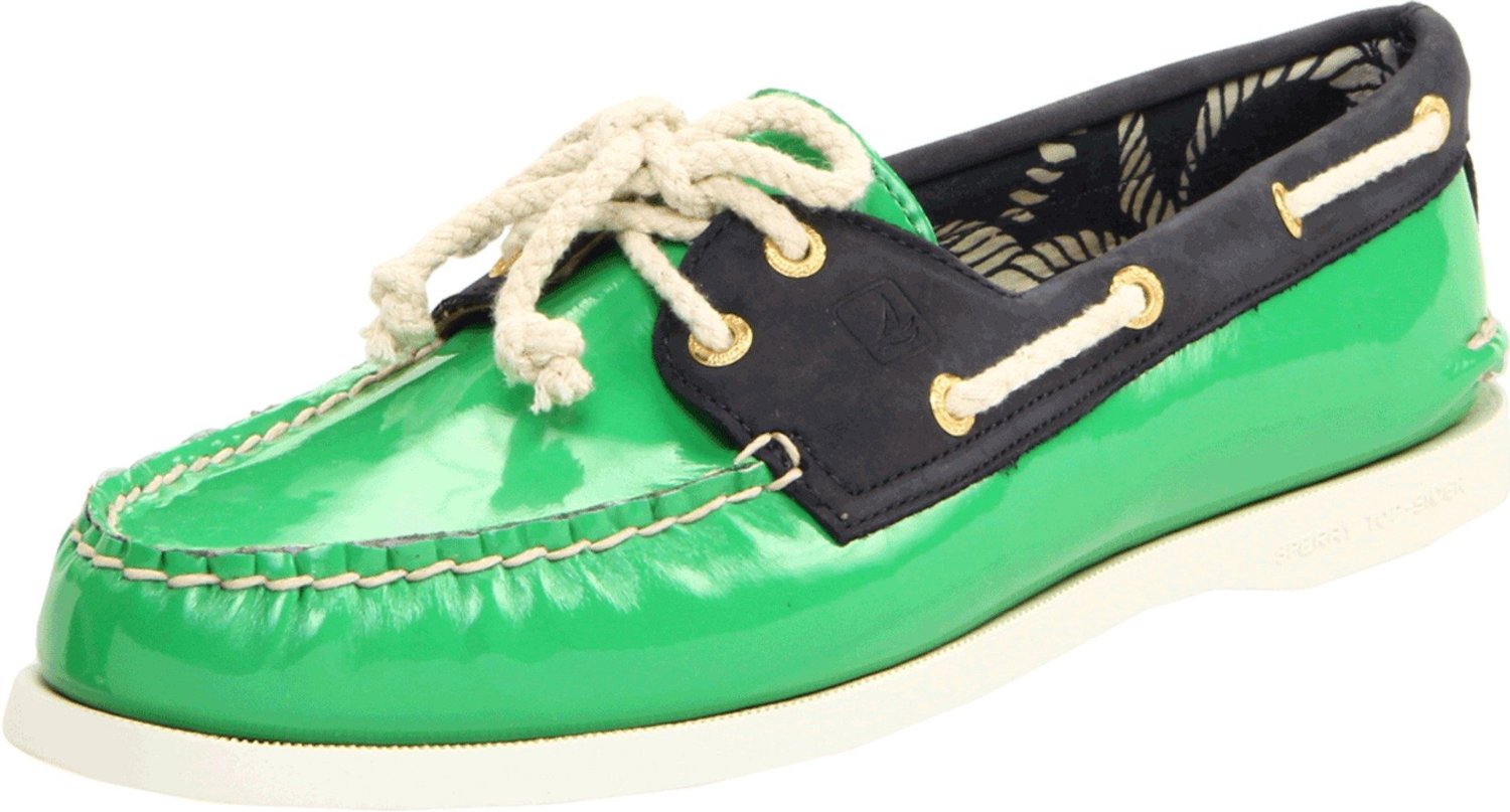 Sperry Topsider Sperry Topsider Womens Ao Pat Boat Shoe in Green (kelly green/navy) Lyst