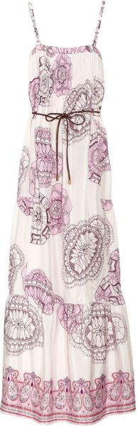 Tibi Printed Silk Maxi Dress - Lyst