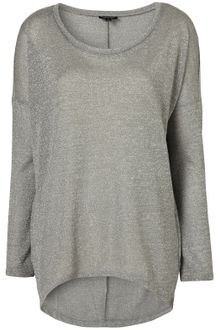 Topshop Oversized Lurex Sweat - Lyst