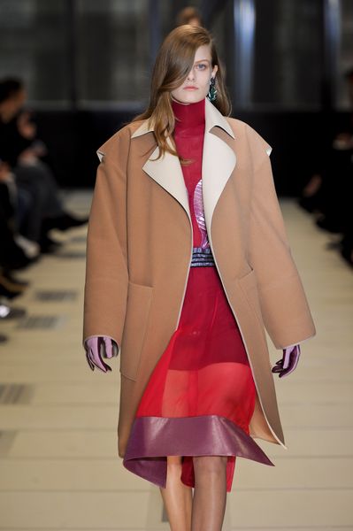 Balenciaga Fall 2012 Brown Long Coat With Large Pockets & Wide Sleeves in Brown - Lyst