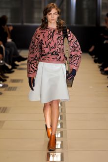 Balenciaga Fall 2012 A Line Front Fold Knee Length Skirt  In White - Lyst