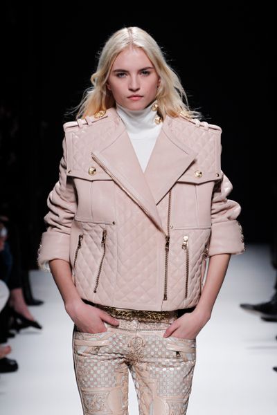 Balmain Fall 2012 Short Sleeve Turtleneck Top In White in White - Lyst