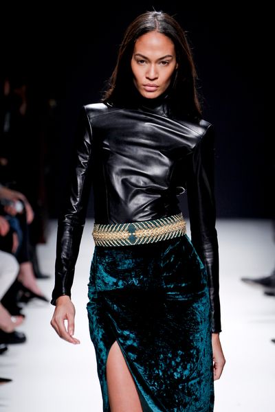 Balmain Leather Turtleneck Top in Black - Lyst