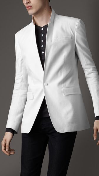 Burberry Tailored Linen Blend Jacket - Lyst