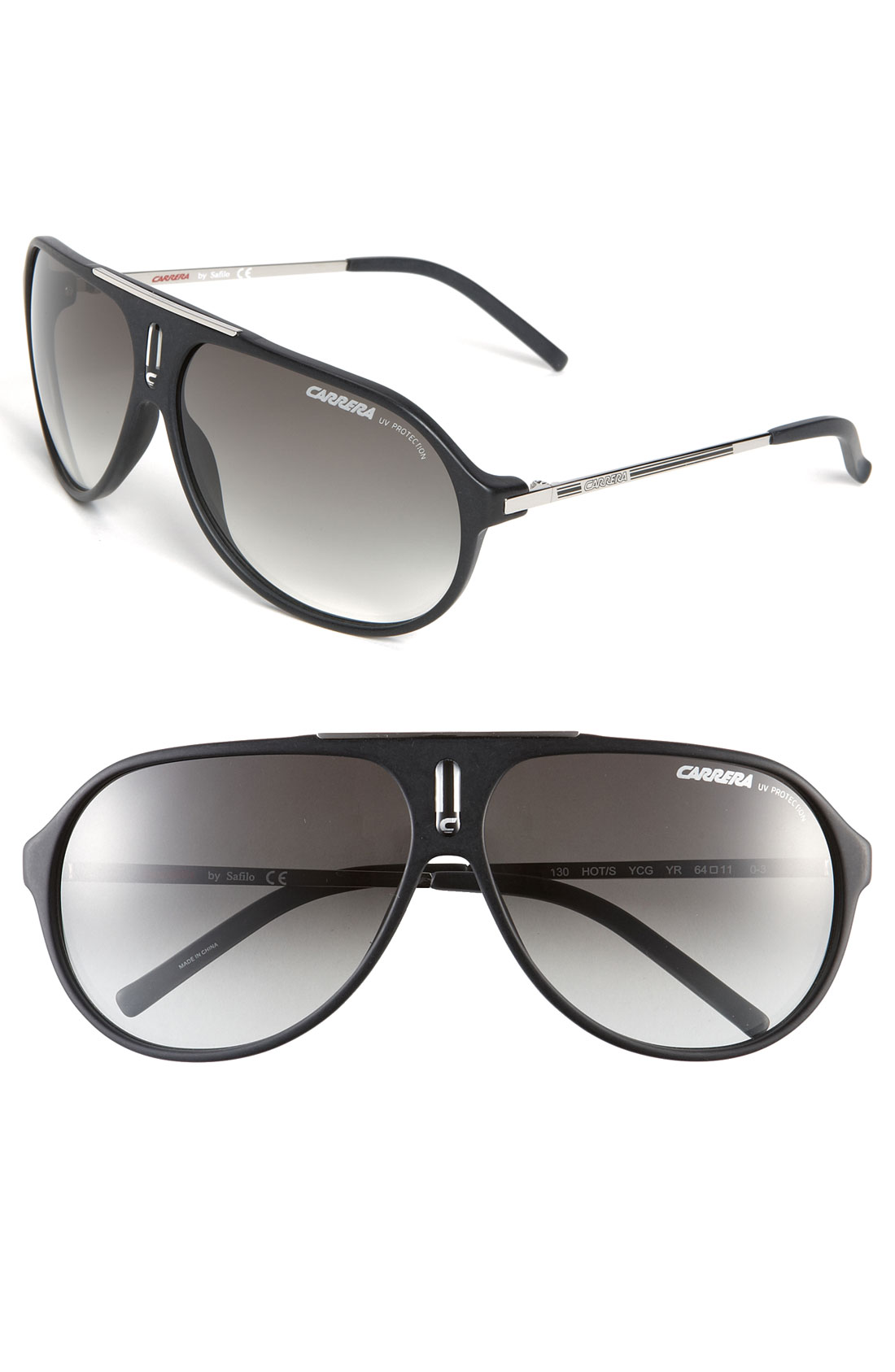 Carrera 'Hots' 64Mm Aviator Sunglasses in Black for Men (matte black