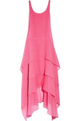 DKNY Tiered Stretch Silk-crepe Dress