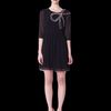 Erin Fetherston 3/4 Sleeve Dress with Embellished Bow in Black - Lyst