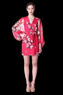 Erin Fetherston Cape Sleeve Wrap Dress - Lyst