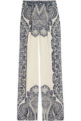 Etro Wide-Leg Printed Silk Pants