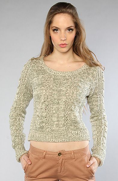 Free People The Cabletown Pullover in Green - Lyst