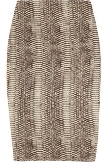Lanvin Snakeskin-knit Silk-blend Pencil Skirt - Lyst