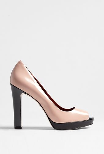 Marc By Marc Jacobs Patent Leather Peeptoe Court - Lyst