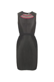 Matthew Williamson Silk Linen Tailoring Shift Dress Longer Length - Lyst