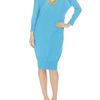 Matthew Williamson Embroidered Silk Knit V Neck Dress in Blue - Lyst