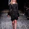 Nina Ricci Fall 2012 Lace Inset Ruffle Cuff Dress in Black - Lyst