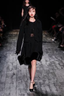 Nina Ricci Fall 2012 Ruffle Trim Cardigan  - Lyst
