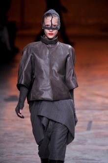 Rick Owens Fall 2012 Cropped Lantern Sleeve Leather Jacket - Lyst