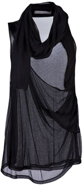 Alexander McQueen Scarf Jersey Top - Lyst