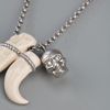 Alexander Mcqueen Ceramic Tusk and Skull Pendant in Silver - Lyst