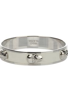 Alexander McQueen Enamel Skull Bangle - Lyst